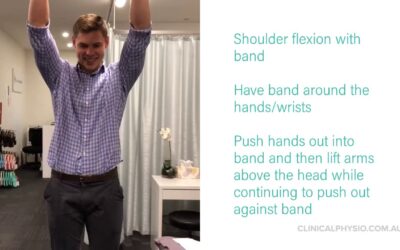 Shoulder flexion with band