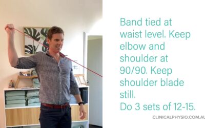 Standing Shoulder External Rotation at 90 with band
