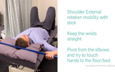 External rotation mobility for shoulder stiffness