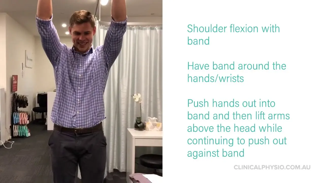 Clinical Physiotherapy St Ives Shoulder flexion with band